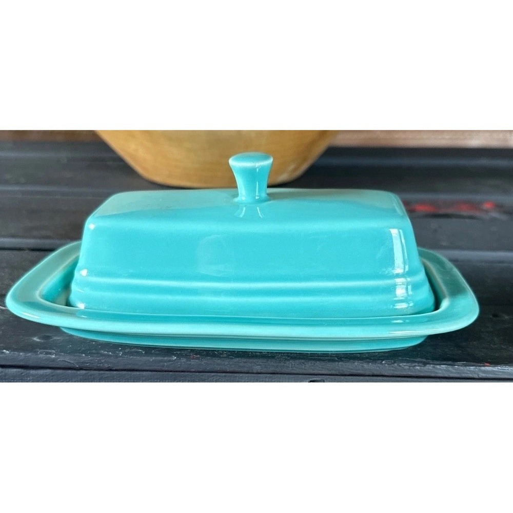 Homer Laughlin Fiesta® Turquoise 1/4 Lb Covered Butter